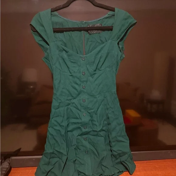 Reformation Forest Green Mini Dress - Picture 3 of 7